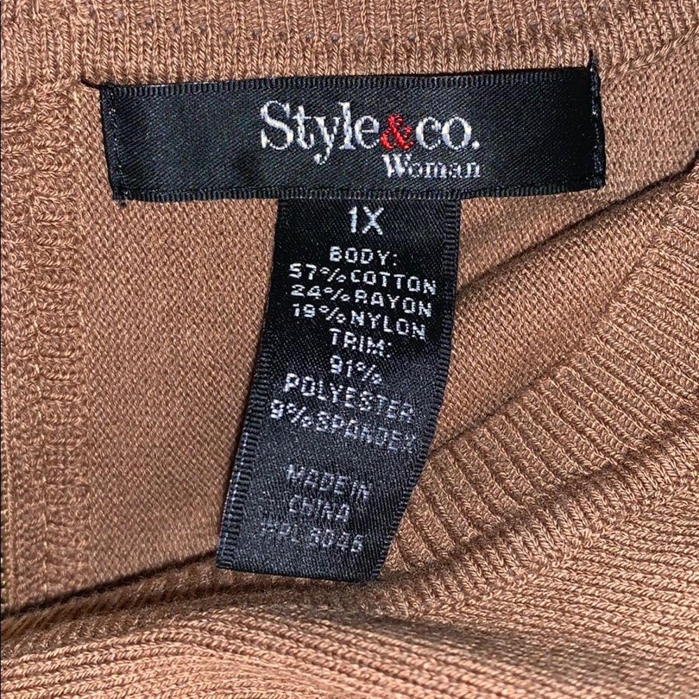 Macy’s Style &Co. Layered Exposed Zipper Sweater - Picture 3 of 5